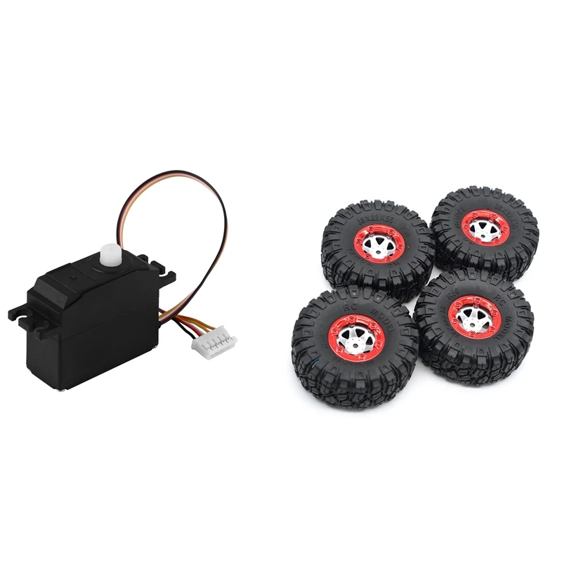 

25G Plastic Servo Steering Gear Servo with 4Pcs Upgrade Large Tires