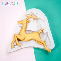 running deer silicone molds silicone creativity cake mold 3d hand kitchen tools pastry and bakery tools accessories resin molds