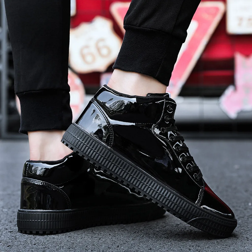 Кроссовки мужские глянцевые цветные зеркальные кожа блестки повседневная обувь