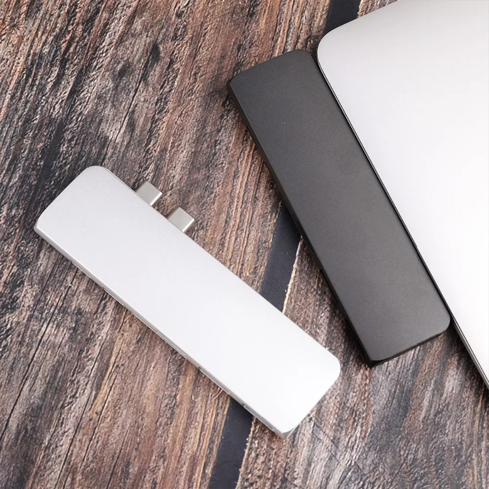 Два порта USB C концентратор до 4K HDMI адаптер Thunderbolt 3 двойной USB 3,1 данных type-C концентратор TF SD PD адаптер для MacBook Pro Air 13