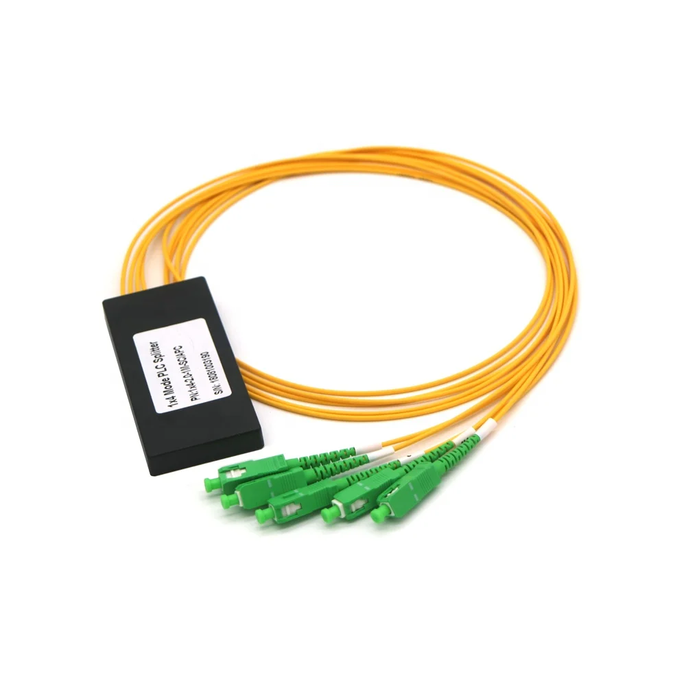 SC APC 1x4 PLC волоконно-оптический разветвитель одиночный режим с SC APC разъем FTTH SC 1x4 PLC ABS оптический разветвитель коробка