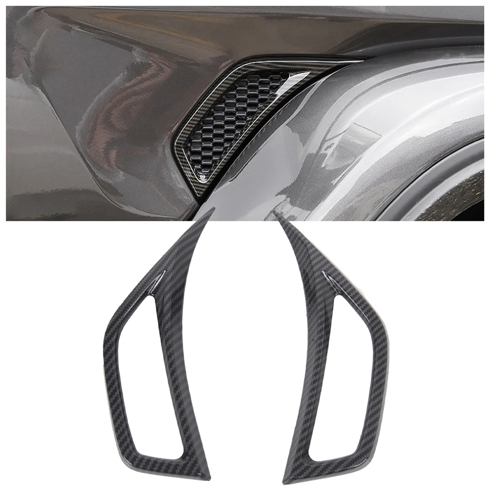 

Carbon Fiber Car Wheel Eyebrow Side Air Vent Outlet Cover Sticker Trim For Jeep Wrangler JL JLU Gladiator JT 2018-2021