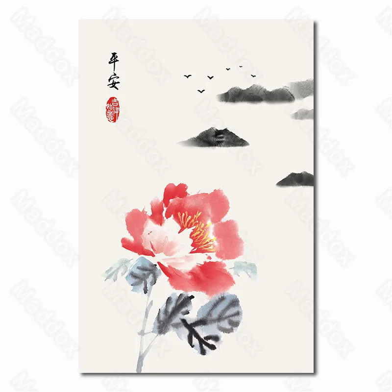 

Waterproof Ink Modern Oriental Features Golden Lotus Flower Lotus Chinese Style Ancient Flower Window Classic Nostalgic Mural