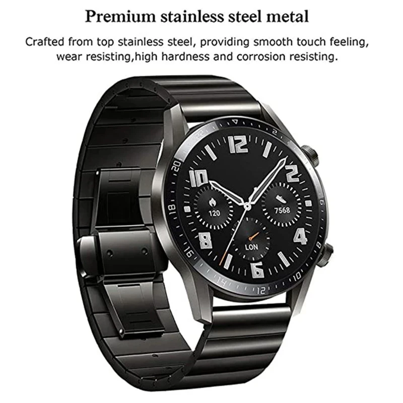 For Huawei Watch GT2/GT/GT2E 46mm 42mm Stainless Steel Strap 20/22mm Metal Butterfly Buckle Strap Huawei Gt2 Watch Accessories