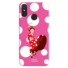 FunnyTechЧехол для Xiaomi Mi Max 3 l Flamenca яркий белый в горошек розовый фон