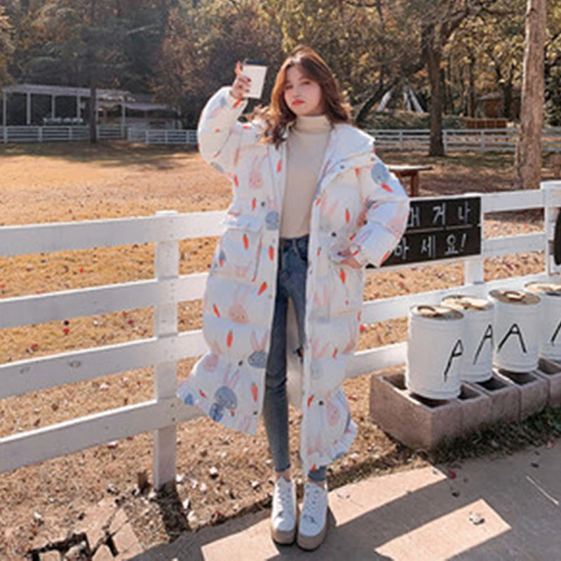 Корейская Милая зимняя куртка для женщин высокое качество пуховое хлопковое