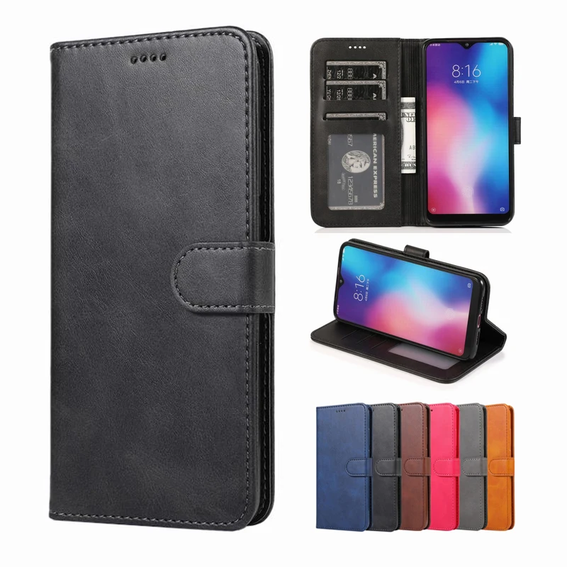 Cover Case For Xiaomi Mi 9 SE Cases Magnetic Flip With Card Slot Wallet Plain Vintage Leather Phone Bag For Xiomi Mi 9 9se Coque