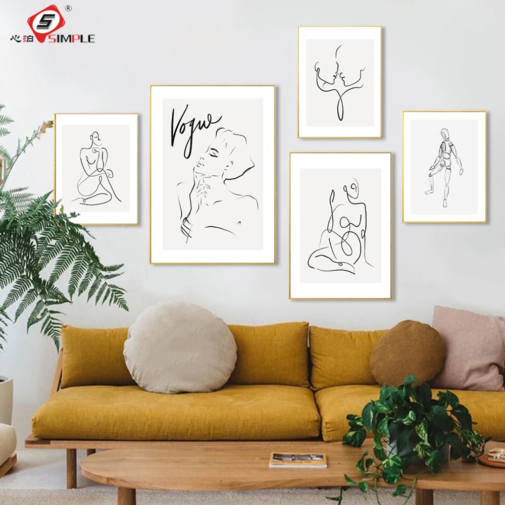 Абстрактный Vogue манекен изображение Скандинавская Картина на холсте искусство