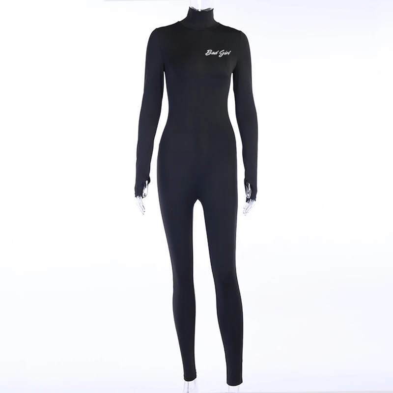 

Girl Sports Jumpsuit Bodycon Rompers Overalls Letter Sexy Slim Sportswear Long Sleeve Tight Jogger Body Suit Casual Femme 2021