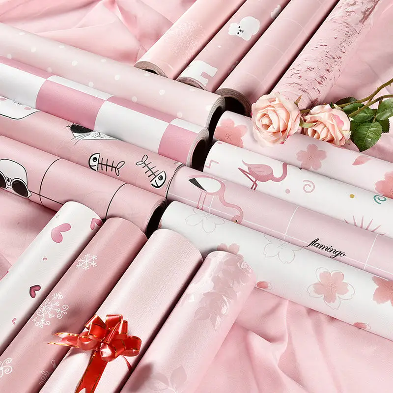 Розовые Настенные наклейки для девочек разбрызгивает декоративная обои с