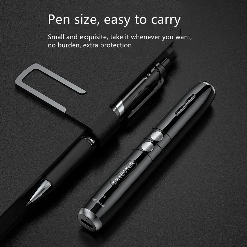 portable pen shaped anti spy detector for hidden camera finder detect wireless audio gps signal home office travel use free global shipping