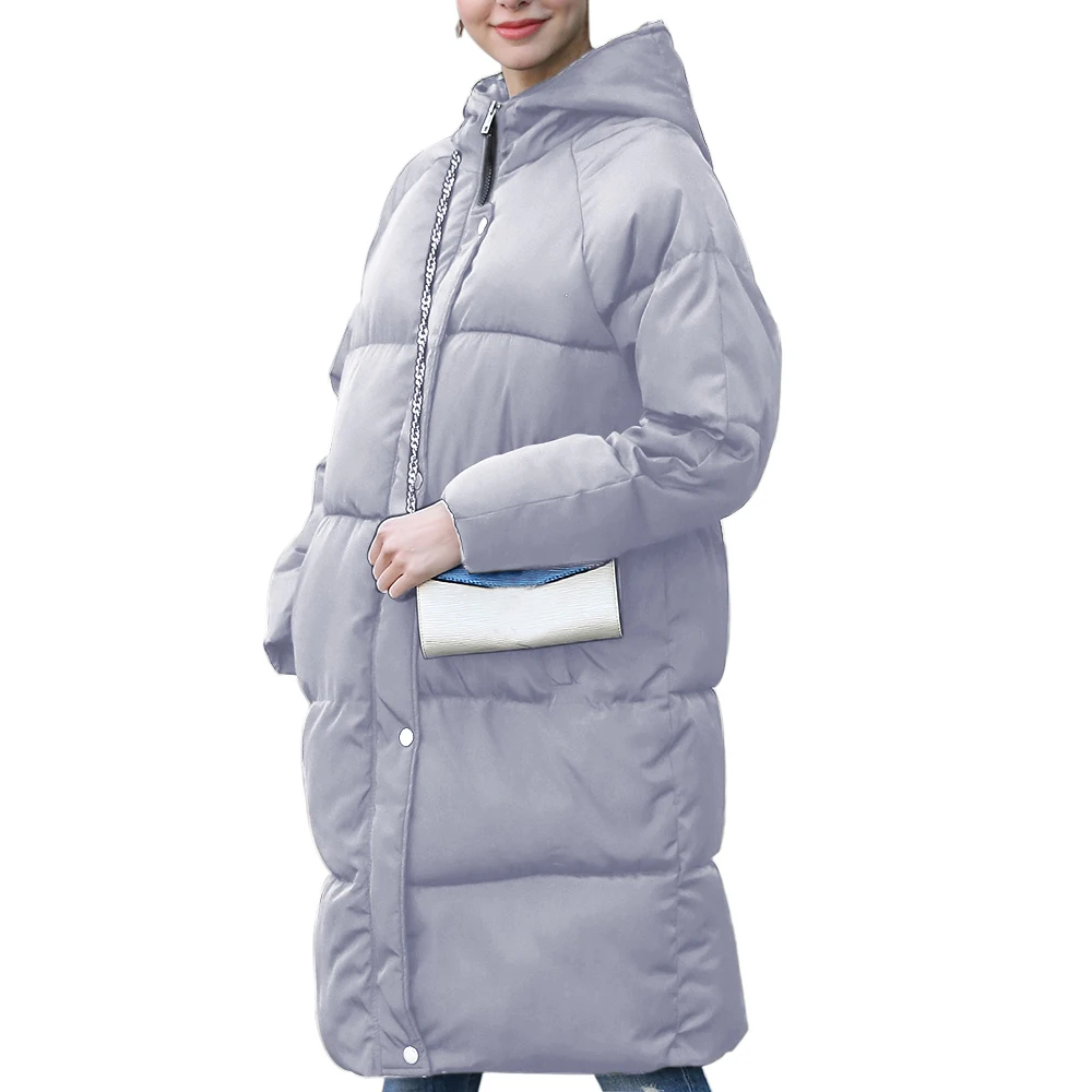 Gray 2 CYSINCOS, стиль, Трендовое пальто для женщин, зимняя куртка с хлопковой подкладкой, теплое Макси-пальто, женское длинное пальто, парка, Женская куртка - Цвет: Gray 2