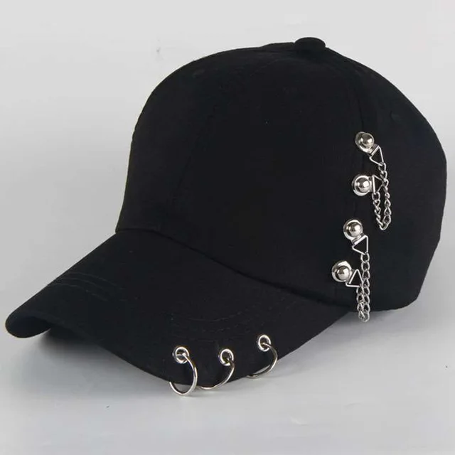 Fashion hip hop cotton baseball cap BTS Creative Piercing Ring Caps Punk Adult Casual Solid Adjustable Unisex hat Snapback hats |