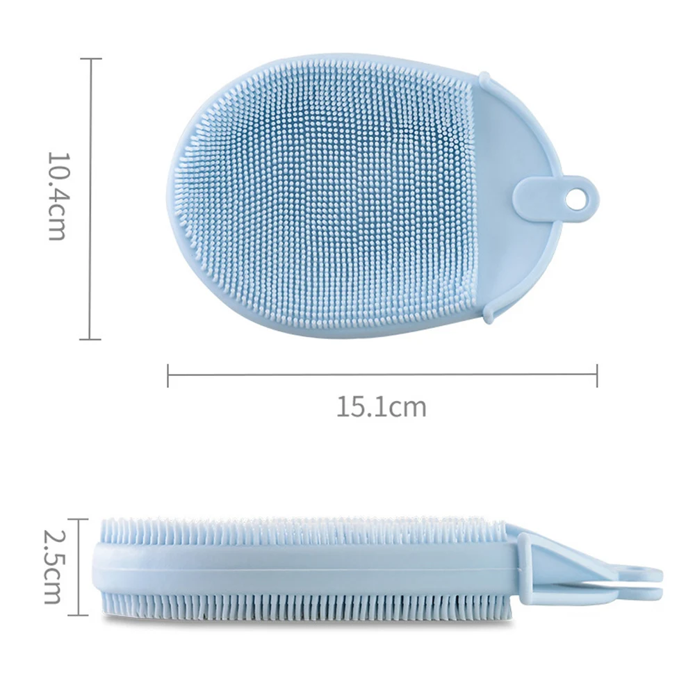 

2Pcs Silicone Massage Bath Brush with Hook Soft Exfoliating Gloves Baby Showers Cleaning Mud Dirt Remover Scrub Showers Bubble