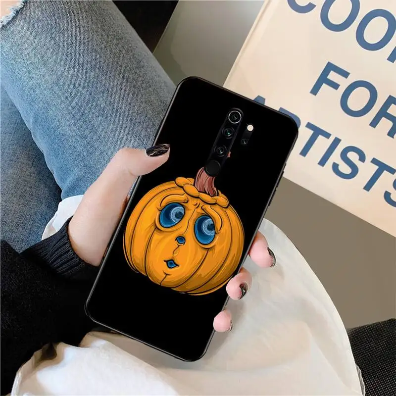 

NBDRUICAI Cartoon halloween pumpkin TPU black Phone Case Cover Hull for Redmi Note 8 8A 8T 7 6 6A 5 5A 4 4X 4A Go Pro