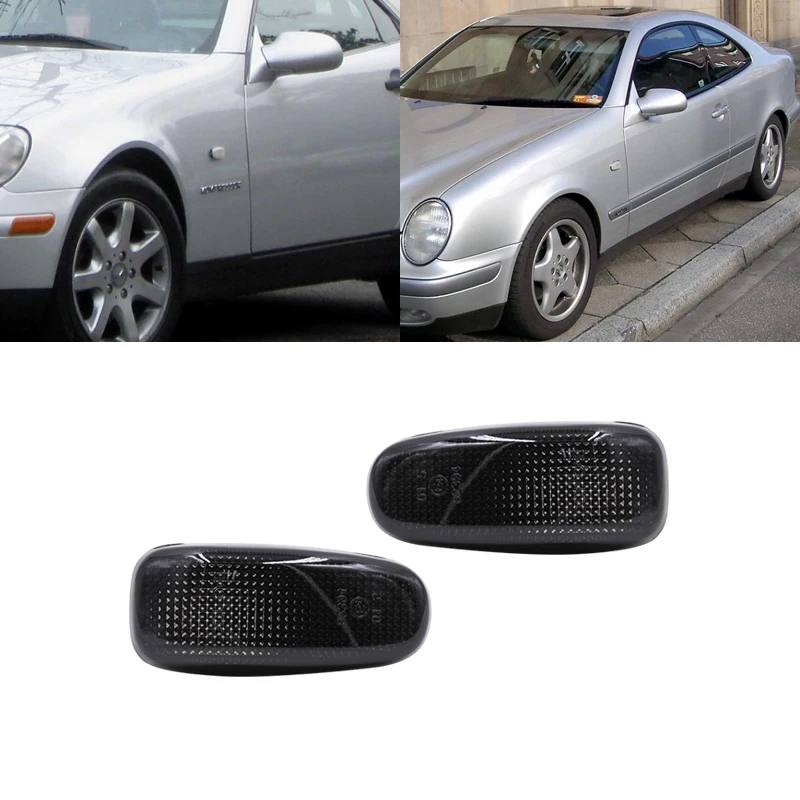 

2PCs Smoked Front Fender OEM Side Marker Lights For Benz MERCEDES 207-410 507D-814D E-Class W208 R170 W638 CLK