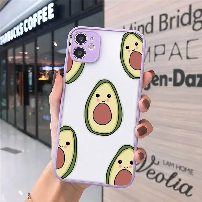 

avocado aesthetic Gteen Fruit Phone Cases Matte For iPhone 12 Mini 11 Pro XR XS Max 7 8 Plus X Hard PC Back Cover