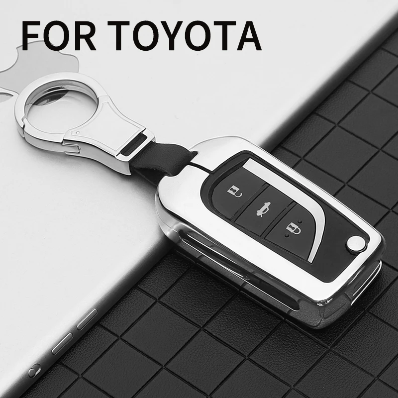 Металлический чехол для автомобильного ключа Toyota Corolla Reiz Avensis Verso Yaris Rav4 Prius Camry Prado
