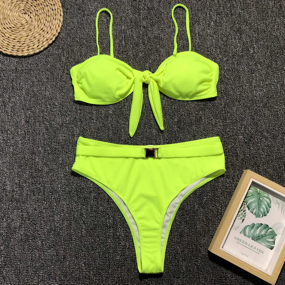 

2021 new women's bikni swimsuits fashion sexy Metal buckle bikini