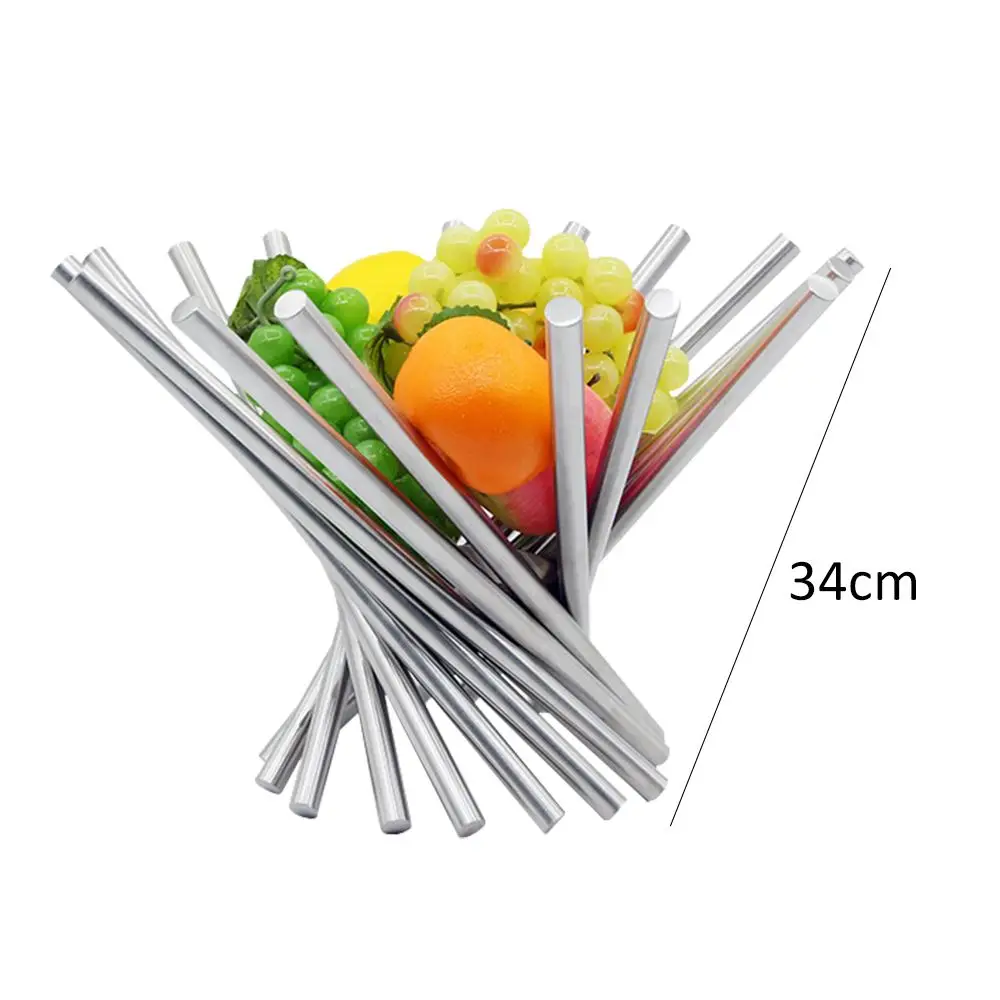 

Stainless Steel Fruit Container Plate Innovative Rotating Fruit Basket Da Vinci Fruit Magic Tableware Ornament Food Container