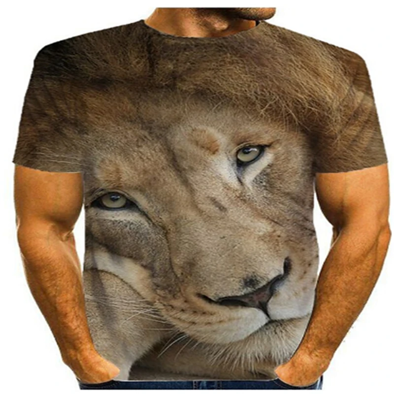 Мужская футболка с коротким рукавом черно-белая Повседневная 3D-принтом и круглым