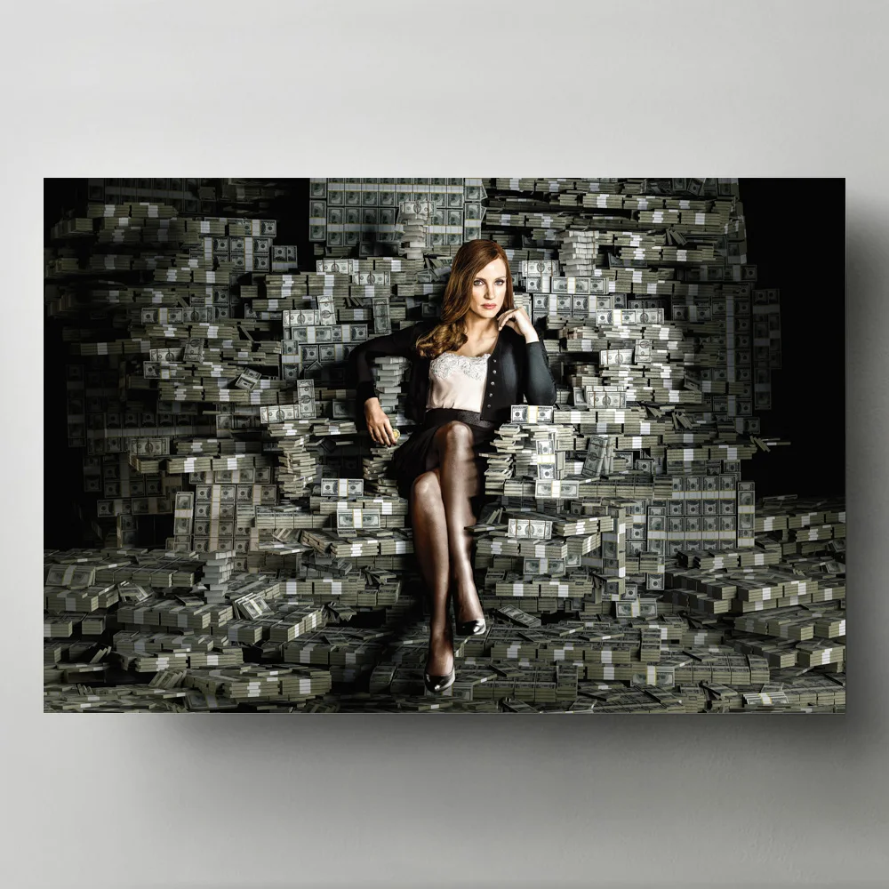 Наклейка на стену с изображением банкнот Молли из фильма деньги|Рисование и