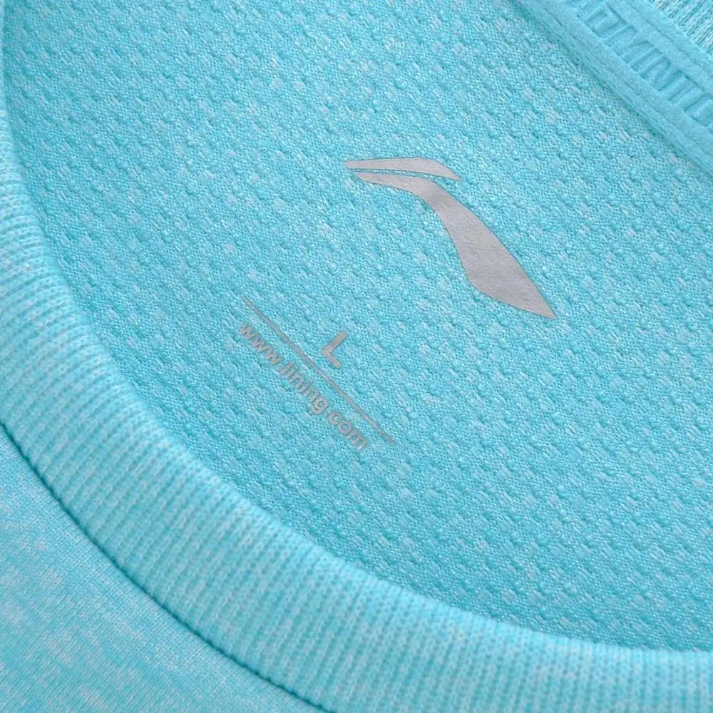 Li-Ning мужские футболки для бадминтона, футболки с коротким рукавом и О-образным вырезом, дышащие удобные спортивные футболки с подкладкой, топы AAYN169 MTS2723