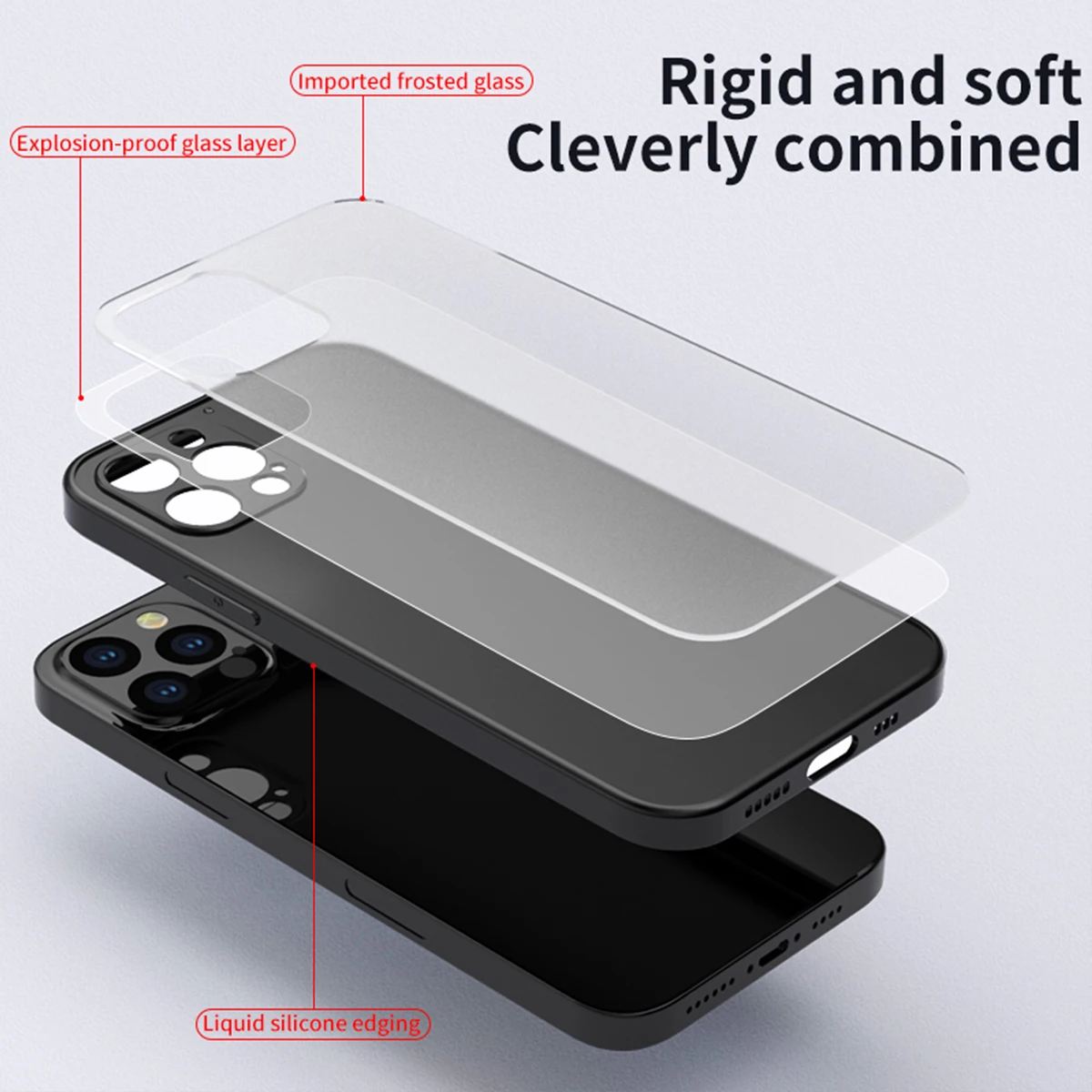 

Aibevi Soft TPU Case For iPhone 12 11 Pro Max Mini X XR XS Max 7 8 Plus Solid Color Cover Shockproof Luxury Protective Case