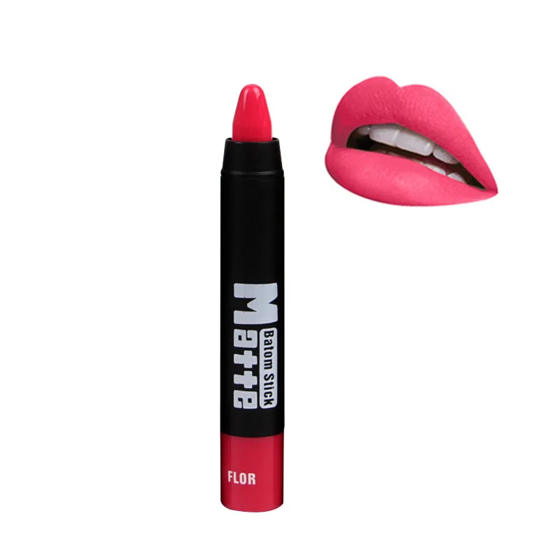 Матовая помада-карандаш устойчивая Косметика шелковистый бархат Обнаженная губа Карандаш Make up Водонепроницаемый гладкой блеск для губ бальзам для губ - Цвет: 21