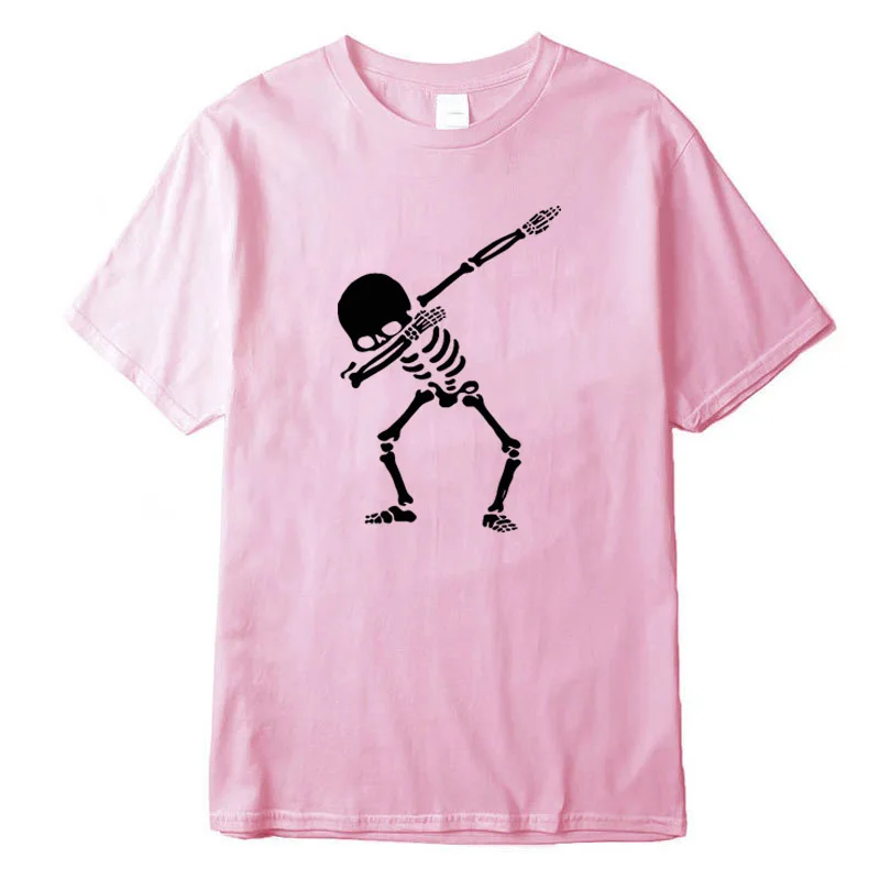 

100% cotton High quality for men short sleeve dabbing print skull men T shirt casual o-neck summer mens tee shirts o-neck tshirt