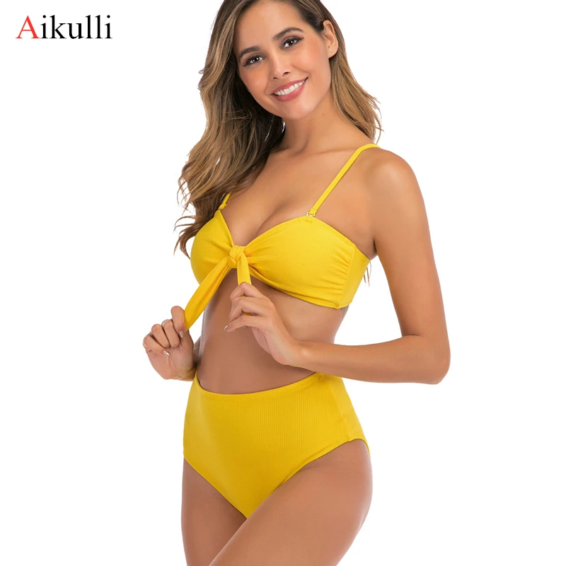 2020 сексуальные бикини купальный костюм женский купальник с высокой талией