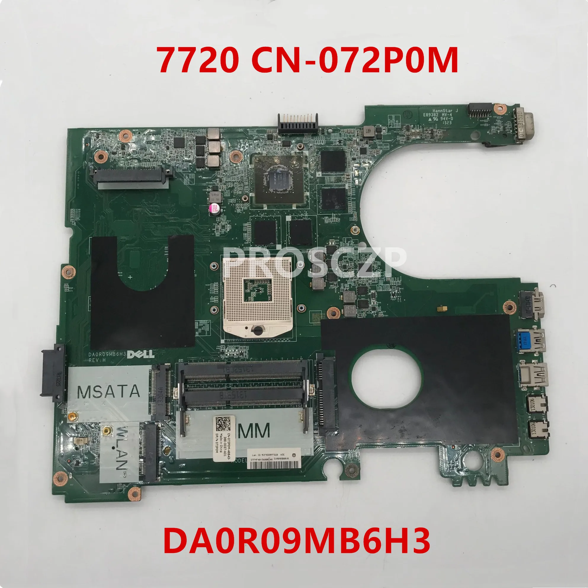 Бесплатная доставка материнская плата для 17R N7720 7720 072P0M 72P0M DA0R09MB6H1 DA0R09MB6H3 2D GT650M 2 Гб