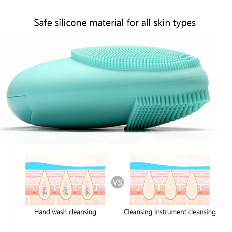 Мини электрический силиконовый кисть для очистки дица звуковая вибрация