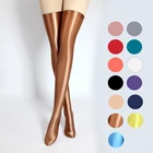 Однотонные блестящие шелковистые эластичные чулки, новые цвета, Детские двухмерные тонкие спортивные чулки до колен, товары для плавания