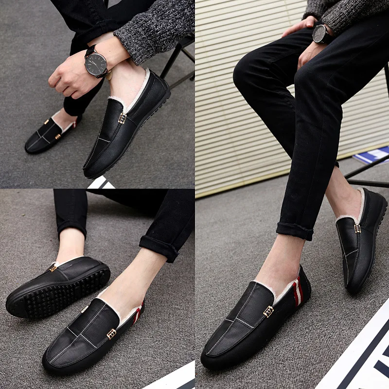 Мужская кожаная обувь Сезон Зима Ltalian на мягкой подошве Zapatos de cuero los hombres