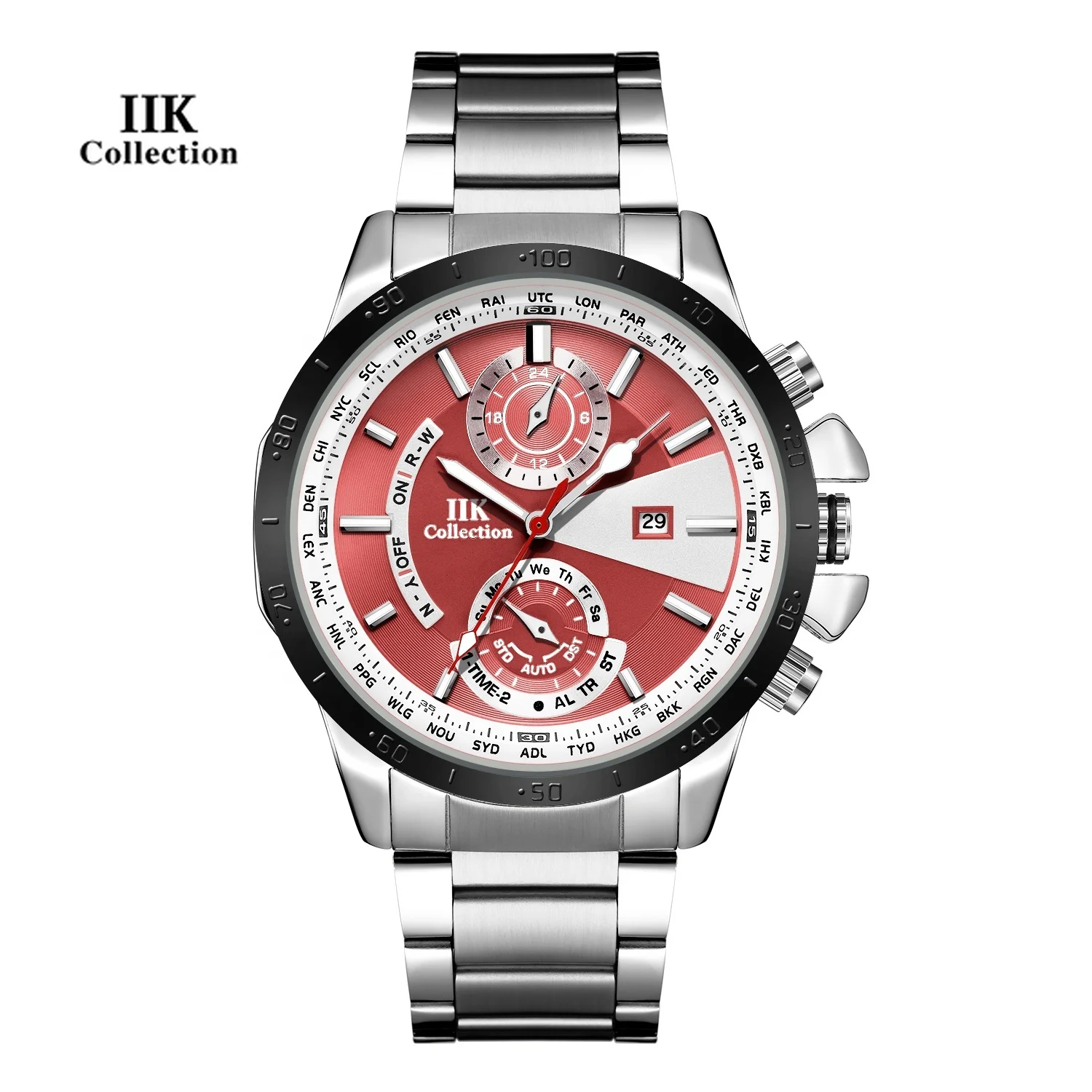 

Men's Automatic Date Waterproof Large Dial Watch Stainless Steel Strap Alloy Material Christmas Surprise Gift Cool Watches