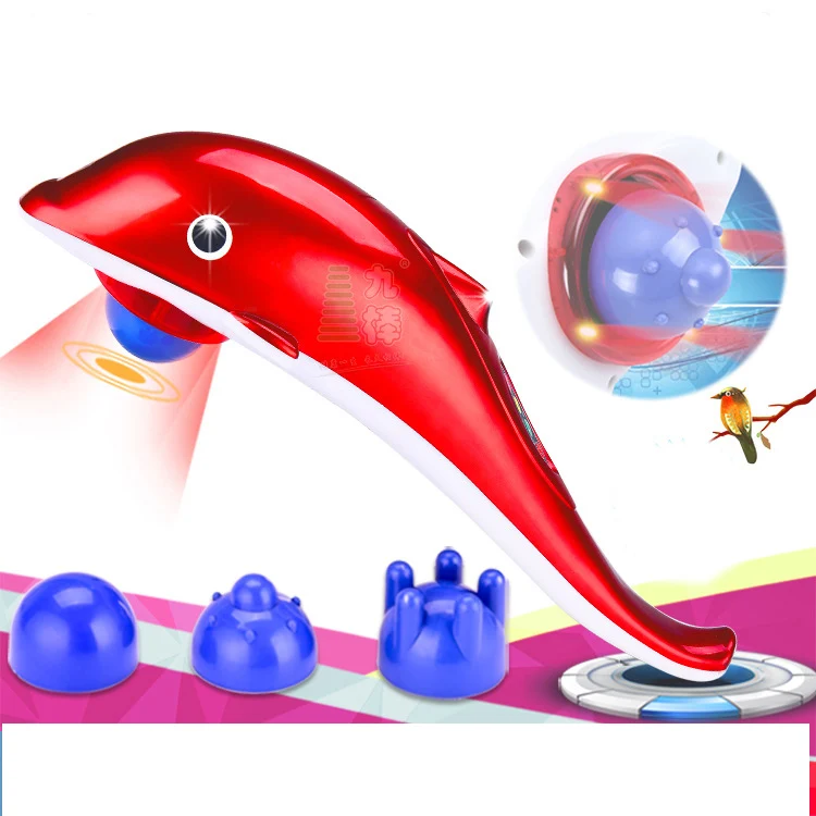 

Free shipping Multifunctional Large Dolphin Massager Red Light Massage Stick Electric Massage Hammer