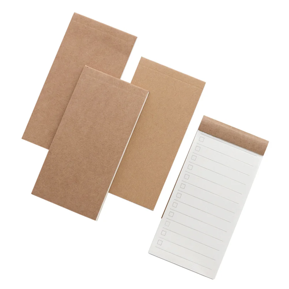 

4Pcs Craft Paper Notepad Memo Pads Portable Listing Notes To Do List Office Supplies