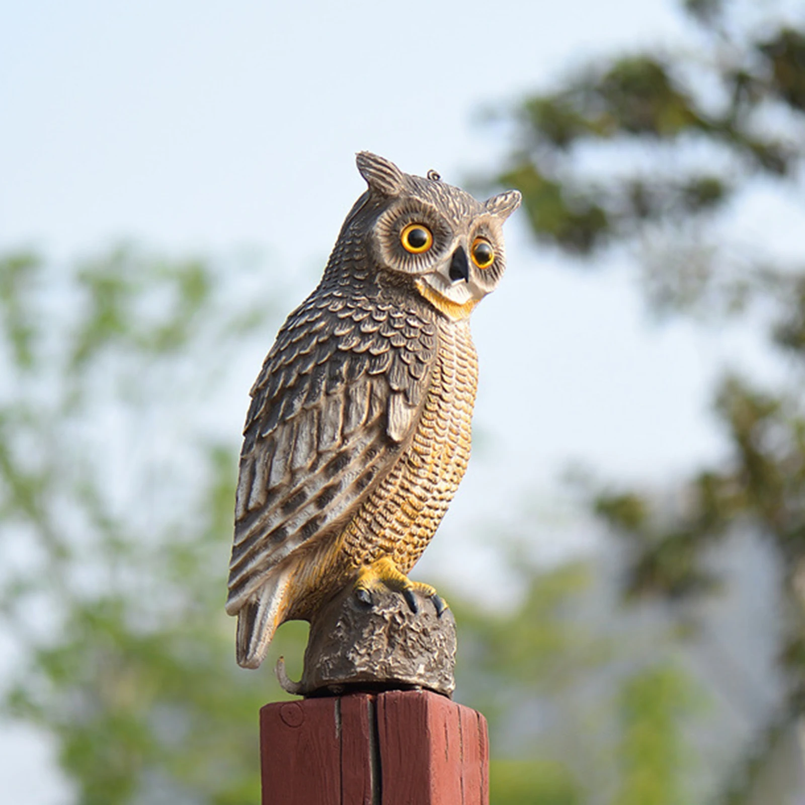

Декоративные украшения в виде совы, реалистичное украшение в виде совы для Хэллоуина, наружный декор, домашняя Художественная Скульптура, Р...