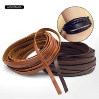 assomada 102mm 2m genuine leather cords brown flat cow leather rope fit necklace bracelet choker diy jewelry accessories making