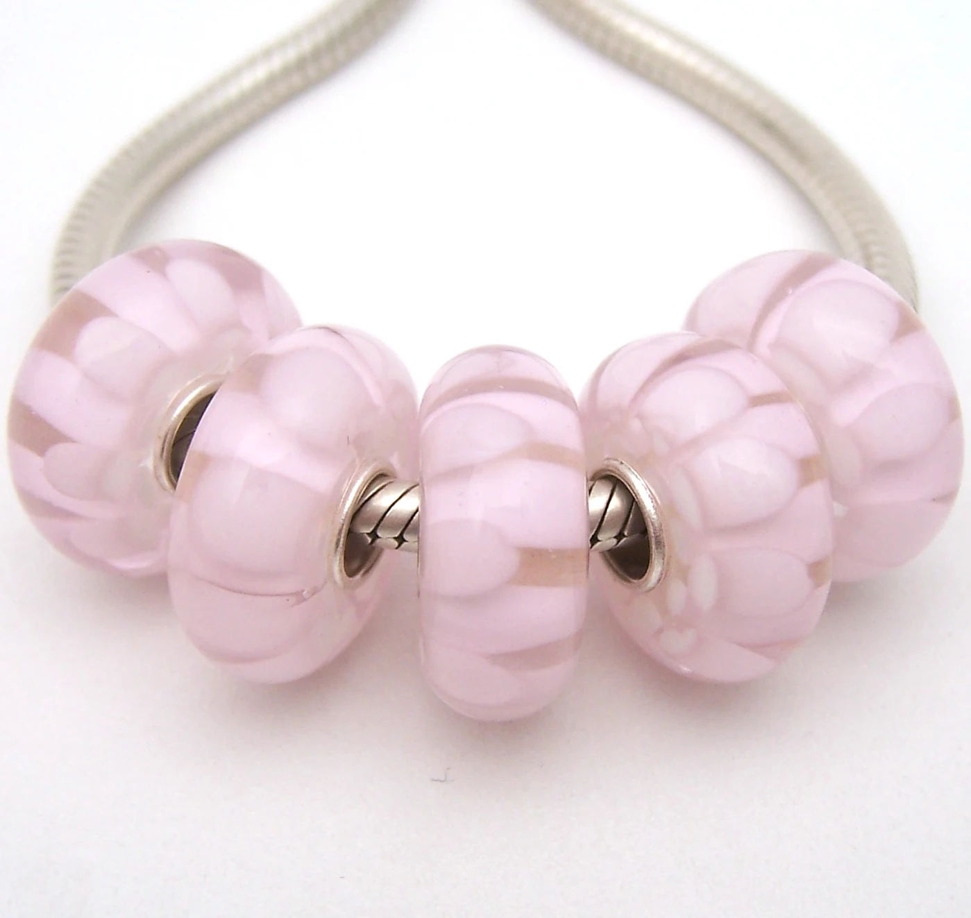 

JGWG2782 5X 100% Authenticity S925 Sterling Silver Beads Murano Glass beads Fit European Charms Bracelet diy jewelry Lampwork