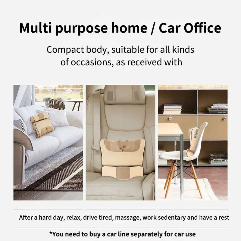 

Multifunction Home Car Infrared Heating Electric Massage Pillow Neck Shoulder Back Head Body Musle Massager Shiatsu Relief Pain