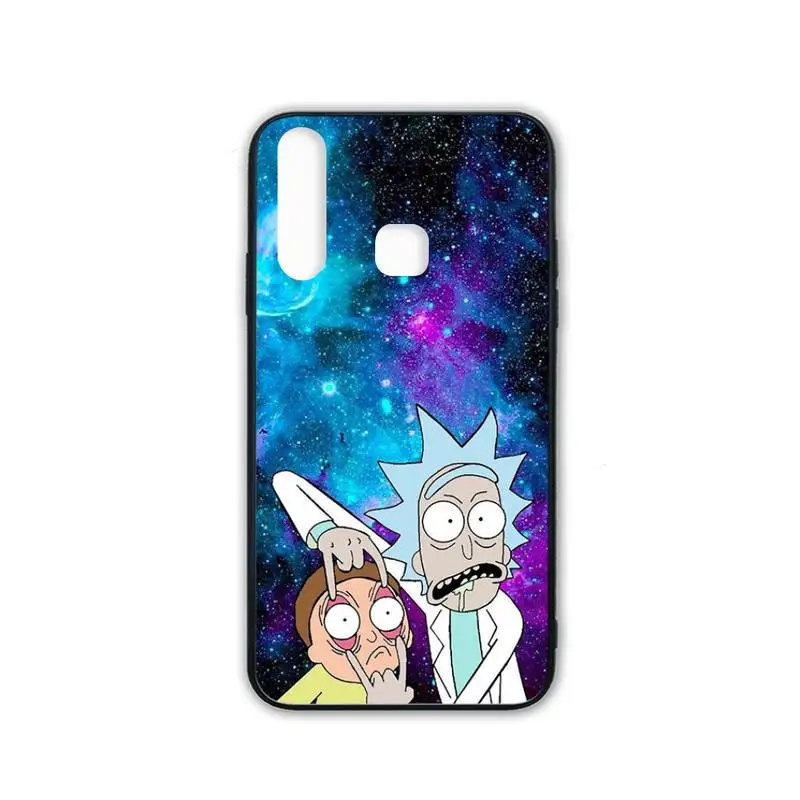 

YJY Ricky Morty Silicone black case coque for vivo u3x Y11 Y12 Y19 Y81 Y91C V9 V17 V15 pro cover