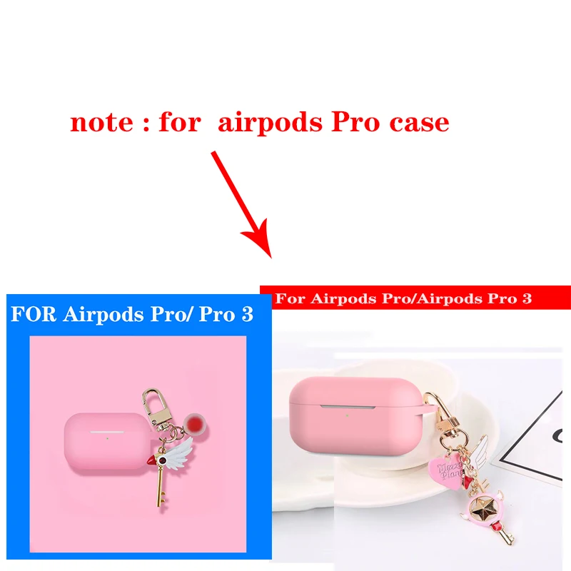 Чехол для AirPods Pro, роскошный чехол с кольцом для ключей, чехол для ключей с сердечком, мультяшный брелок для Air pods 2, силиконовый беспроводной чехол для наушников