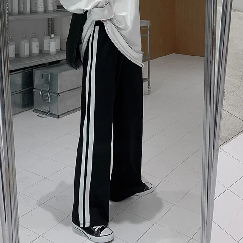 

Stripe Wide Leg Pants Womens Summer Fall Chic High Waist All-match Teens Streetwear Ins Trendy Harajuku Stduent Trouser