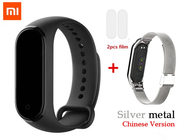 add silvery metal Xiaomi Mi Band 4 смарт-Браслет фитнес-браслет AI Bluetooth 5,0 AMOLED цветной сенсорный экран AI частота сердечных сокращений - Цвет: add silvery metal