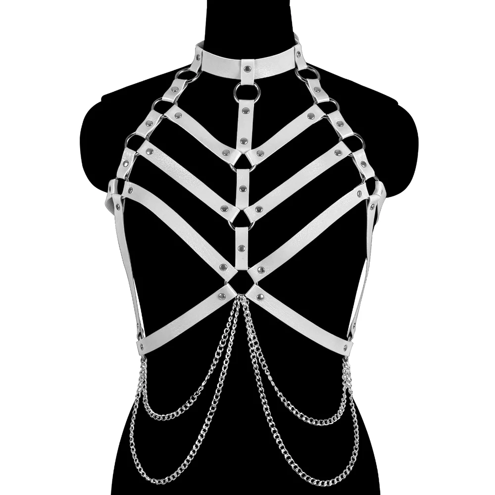 Низкая цена сексуальное женское белье Goth Learther укороченные топы клетка бондаж