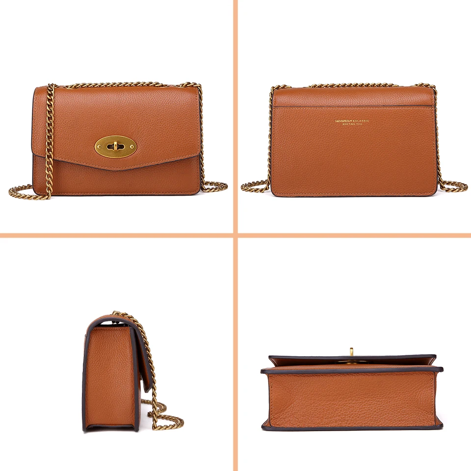 Женская сумка-мессенджер NEVEROUT маленькая однотонная сумка через плечо из