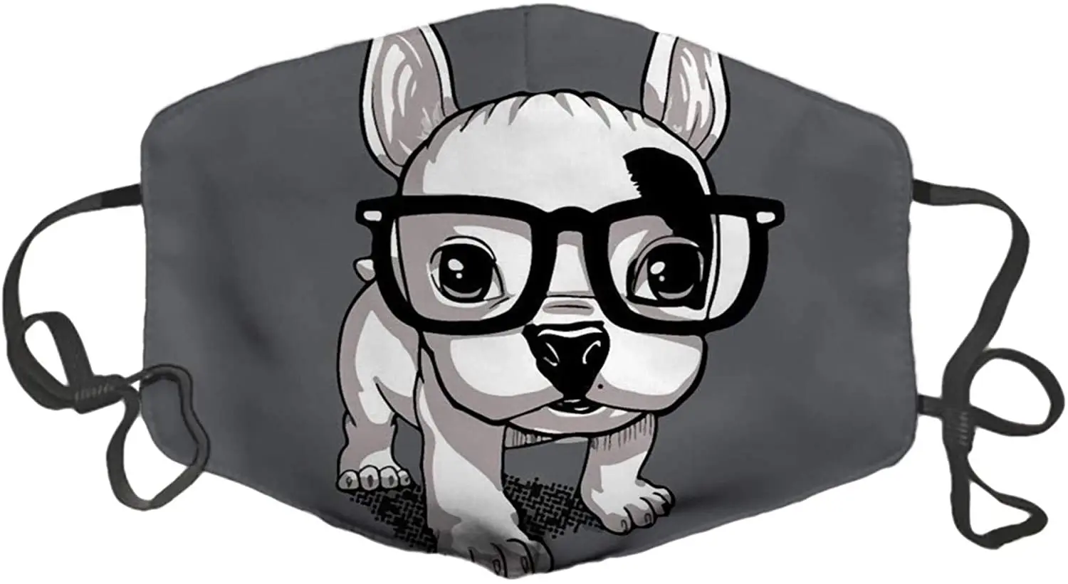 

Lovely Striped Frenchie Puppy Dust Mask Adjustable Mask Washable Reusable Mask With PM2.5 Filter Refills Suit For Adult Children
