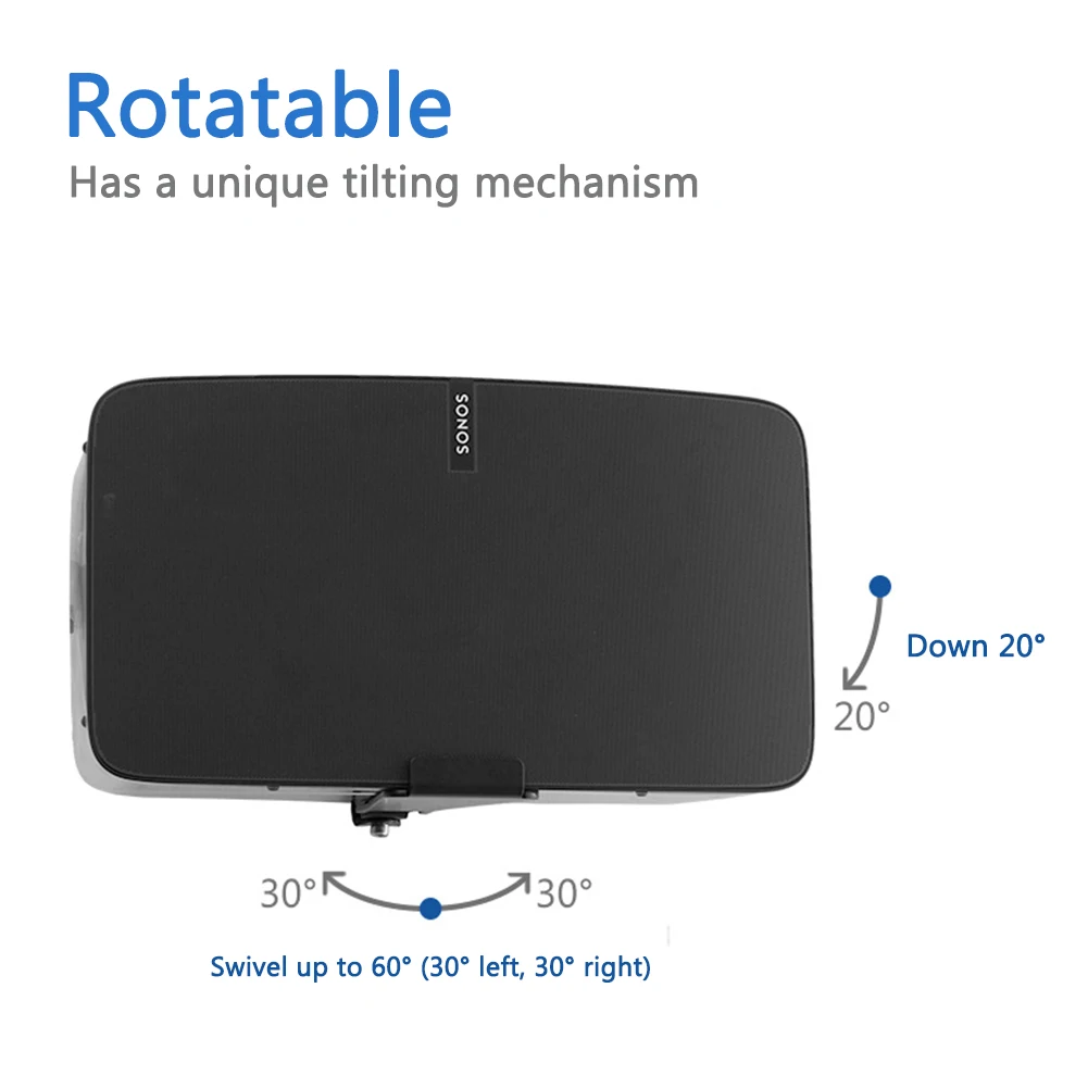 

Fixed Storage Rotatable Rack Wall Mount Protective Sturdy Easy Install Accessories Speaker Bracket Heavy Duty For SONOS FIVE